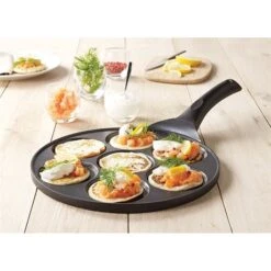 Poêle 7 Mini Blinis Ou Pancakes à Induction Fonte 26.5 Cm