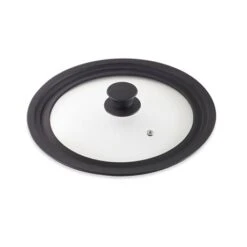 Couvercle En Verre Et Silicone Noir Multidiamètres 16, 18 Et 20 Cm