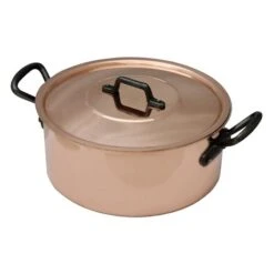 Faitout Avec Couvercle En Cuivre Massif 28 Cm
