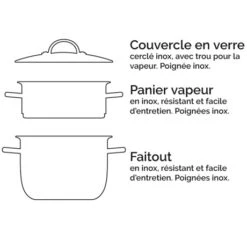 Cuiseur Vapeur Inox 26 Cm 1 Panier -Fournitures Cuisine Boutique 274017 2 4 Cuiseur vapeur inox 26 cm 1 panier Mathon