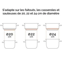 Panier Vapeur Multidiamètre 20, 22, 24 Cm -Fournitures Cuisine Boutique 274020 3 2 Panier vapeur multidiametre 20 22 24 cm Mathon