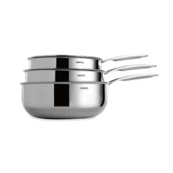 Lot 3 Casseroles Inox Castel'Pro 16,18 Et 20 Cm