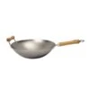 Wok Fond Plat Tôle Acier Blanche 2 Poignées 36 Cm Be A Wok Star