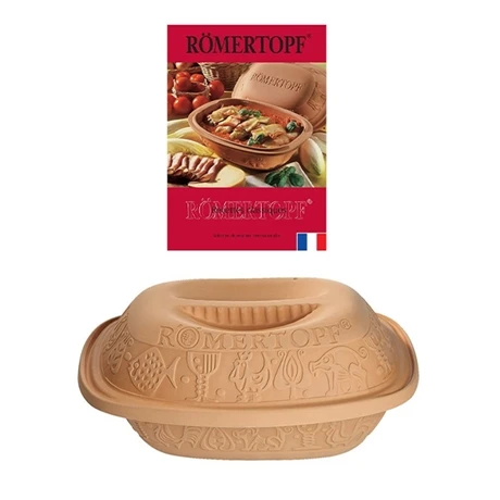 Set Cocotte En Terre Cuite 34,5 Cm Römertopf Et Livre Recettes 1 Set Cocotte En Terre Cuite 34,5 Cm Römertopf Et Livre Recettes