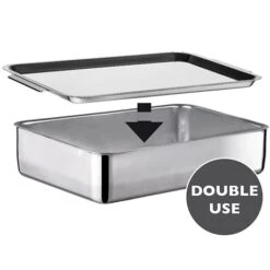 Plat à Four Inox Extra Profond Avec Couvercle Duplex