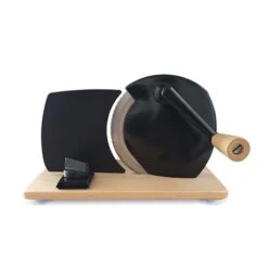 Jupiter Trancheuse Manuelle Lame 17 Cm Et Plateau Bois Massif Noir