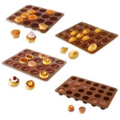 Lot Assortiment 4 Mini Pâtisseries: Mini Savarins, Muffins, Canelés Et Madeleines
