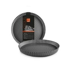 Ibili Moule à Tarte Dentelé Perforé Antiadhérent Avec Fond Amovible 24 Cm