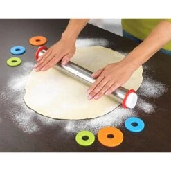 Rouleau à Pâtisserie Inox Avec Disques Ajustables