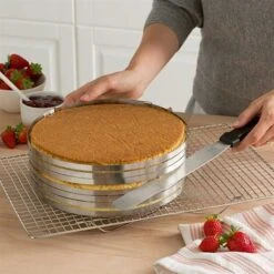 Meilleures ventes -Fournitures Cuisine Boutique 579034 1 1 Set couteau a genoise spatule a glacage et cercle a trancher extensible inox Mathon
