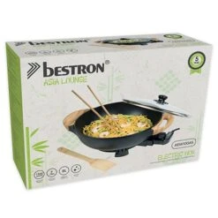 Bestron Wok électrique Avec Couvercle En Verre 1500 W -Fournitures Cuisine Boutique 728059 3 1 Wok electrique avec couvercle en verre 1500 W Bestron