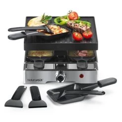 Appareil Raclette-gril électrique 4 Poêlons 750 W -Fournitures Cuisine Boutique 780253 2 1 Appareil raclette gril electrique 4 poelons 750 W Naturamix